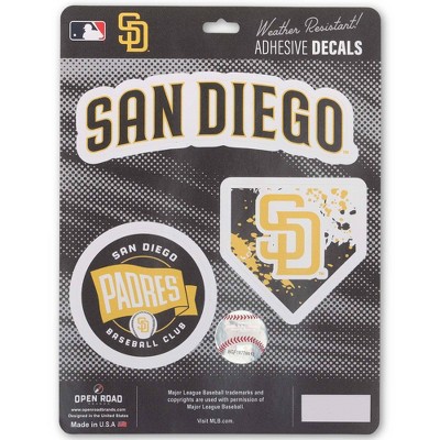 MLB San Diego Padres Sticker Decal - 3pk