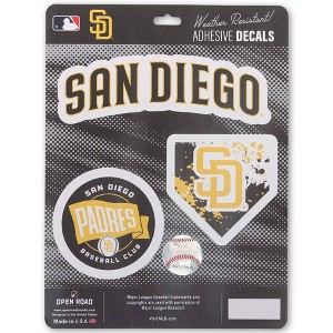 MLB San Diego Padres Sticker Decal - 3pk - 1 of 4