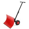 Snow Shovel with Wheels,29.1" W x 16.5" H Heavy Duty Snow Pusher for Driveway with Snow Removal Adjustable Angle & Height Handle for Driveway - 2 of 4