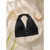 Paaaawaters Women's Deep V Neck Front Button Halter Bra Sexy Strapless Backless Breathable Bra - 3 of 4