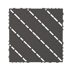 OUTSUPPLY 44-Pack Grey Interlocking Deck Tiles, 12"x12" Waterproof Plastic Patio Tiles for Outdoor, Poolside, Balcony Use - 1 of 4