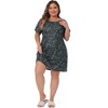 Agnes Orinda Women's Plus Size Cute Cat Print Round Neck Family Nightgown - 3 of 4