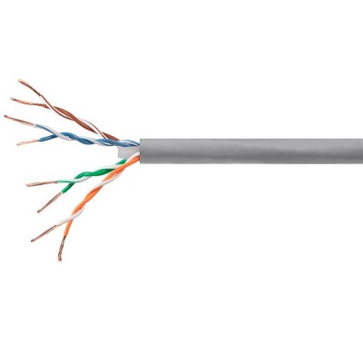 Monoprice Cat6 Ethernet Bulk Cable - 250 Feet - Gray | Network Internet Cord - Stranded, 550Mhz, UTP, CM, Pure Bare Copper Wire, 24AWG