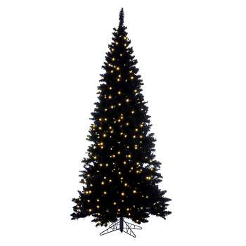 Vickerman Artifical Flocked Black Slim Fir Christmas Tree