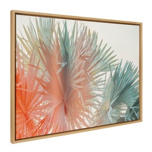 Kate & Laurel All Things Decor 28"x38" Sylvie Red Hot Summer Wall Art: Tropical Palm, Modern Canvas - 1 of 4