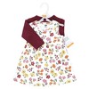 Hudson Baby Infant and Toddler Girls Cotton Dress and Cardigan Set, Autumn Floral - 2 of 4