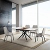 Armen Living,Swivel Upholstered Dining Chair in Gray Fabric with Black Metal Legs - Set of 2 - 3 of 4