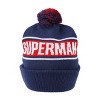 Superman Logo & Name Text Blue Cuff Beanie - 4 of 4