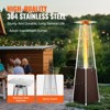 VEVOR Patio Heater for Outdoor Use, 48000BTU Pyramid Propane Heater w/Wheels, Quartz Glass Tube Outdoor Patio Flame Heater for Patio,Bronze - 4 of 4