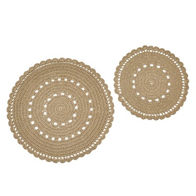 Park Designs Cream Lace Accent Mat Set of 2