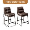 Milos Upholstered 26-inch Counter Height Stools, Set of 2- Leovsnove - 4 of 4