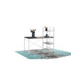 MDF and Metal Reversible Contemporary Writing Desk with Desk and Bookshelf Function and Shelves for Storage and Powder - 4 of 4