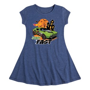 Girls' - Hot Wheels - Scary Fast Fit & Flair Cap Sleeve Dress - 1 of 3