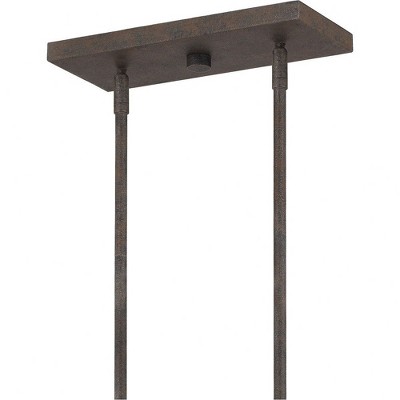 Rustic Black and Natural Walnut 5-Light Island Pendant Chandelier