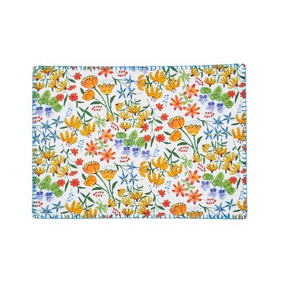carol & frank 14" x 20" Molly Printed Garden Flowers Spring Themed Cotton Placemats, Set of 4