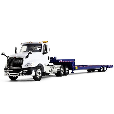 International ProStar with Ledwell Hydratail Trailer White and Blue 1/34 Diecast Model by First Gear