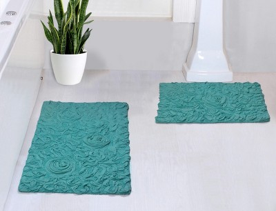 Bell Flower Collection Cotton Floral Pattern Tufted Bath Rug Set Pack of 2 - Home Weavers