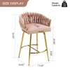 26'' Counter height bar stools Set of 2 kitchen island counter bar stool with hand- wave back,golden chromed base and footrest - 3 of 4
