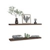 Alilang 9.80 Inch Modern Wall-Mounted Floating Shelves Set of Two - Walnut - 2 of 4
