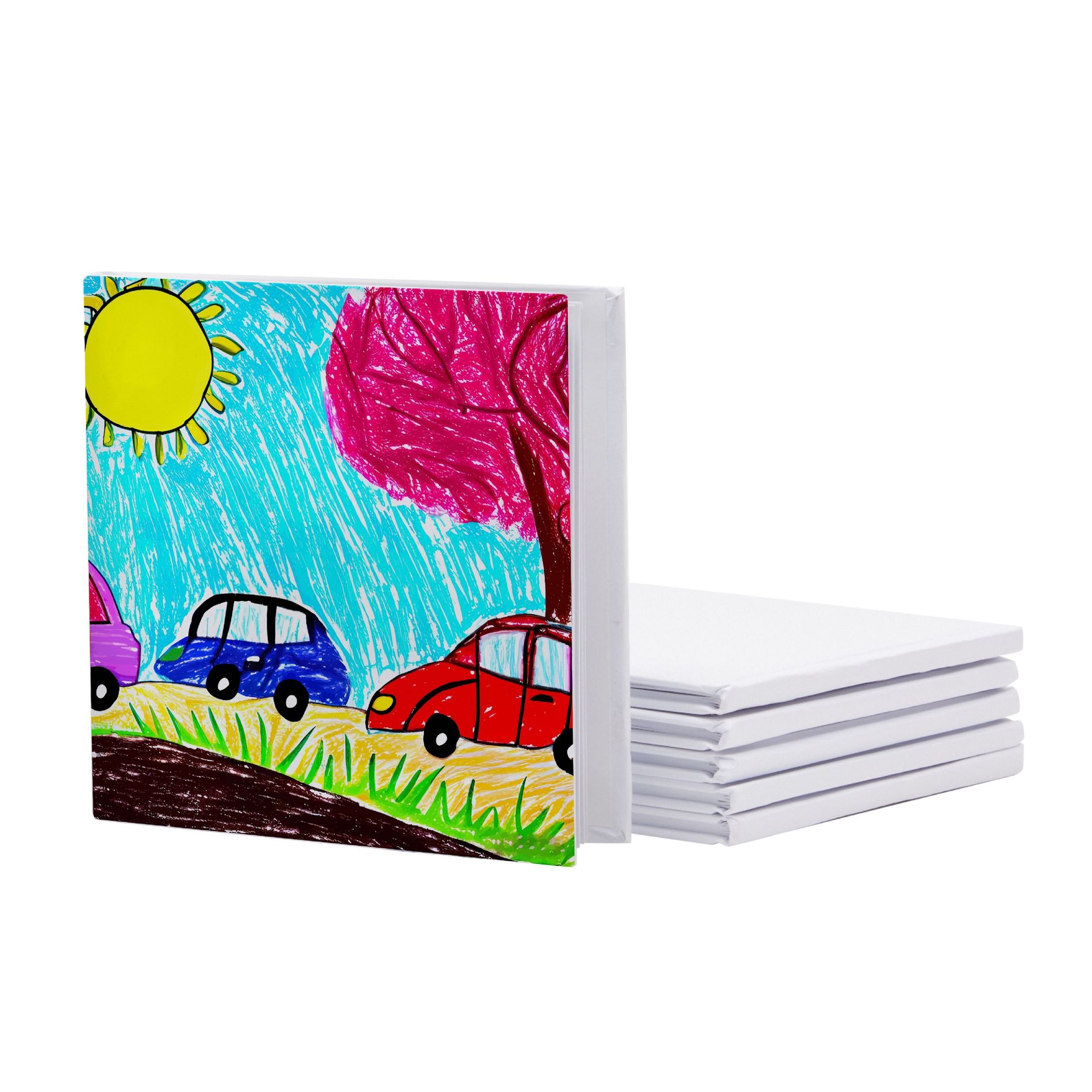 Bright Creations 6 Pack 5.2 x 5.2-inch Blank Hardcover Books for Kids to Write Stories, 36 Sheets Each for Scrapbook and Journal
