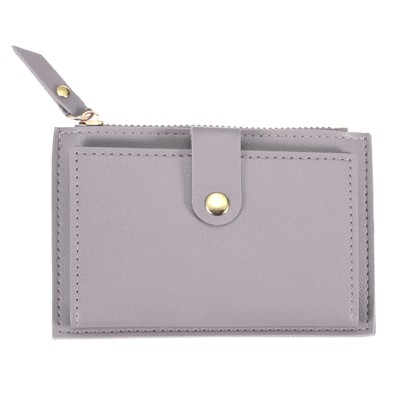 Unique Bargains Zipper Design PU Leather Small Credit Card Holder