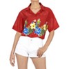 LA LEELA Hawaiian Shirts Womens Floral Beach Party Blouse Shirt Summer Button Up Short Sleeve Vacation Dress Shirts Colorful for Women - 4 of 4