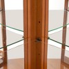 SpassWay 71"H Two Tone Option 5 Shelf Lighted Corner Cabinet for Living Room (Walnut Oak) - 3 of 4
