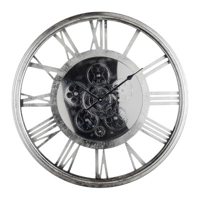 21" Hereford Transitional Round Wall Clock Silver - A&B Home