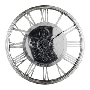 21" Hereford Transitional Round Wall Clock Silver - A&B Home - 1 of 4