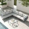 LayinSun 7 Pieces Rope Woven Patio Furniture Set, Modern Modular Sectional Sofa with Coffee Table and Upgrade Thickness Cushion - 2 of 4