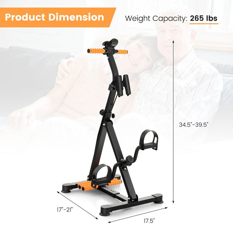Costway Adjustable LCD Pedal Exercise Bike with Massage Total Body Fitness Rehab Equipment, 3 of 11