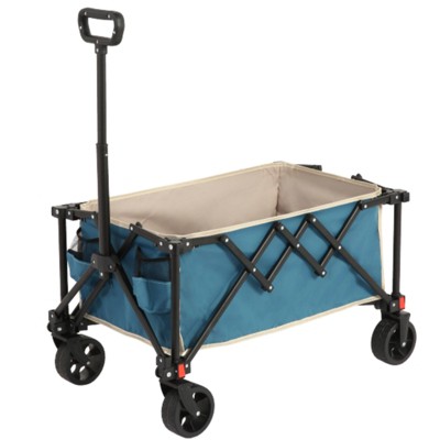 BEAFUP Folding Wagon Cart with All Terrain Wheels & Adjustable Handle,360° Smooth Mobility,Foldable Design for Camping,Shopping,Sports,Outdoor