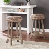 Rutina Backless Round Water Hyacinth 24" Stools - (Set Of 2) - BC1724 - Weathered Grey - SEI - 2 of 4
