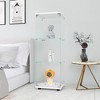 MAYEERTY Glass Display Cabinet 3 Shelves One Door Curio Floor Standing Quick Installation Living Room Bedroom Office White - 3 of 4
