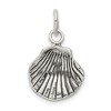 Black Bow Jewelry Sterling Silver 15mm Antiqued Seashell Charm or Pendant - 3 of 4