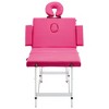 vidaXL Foldable Massage Table 4 Zones Aluminum Pink - 3 of 4