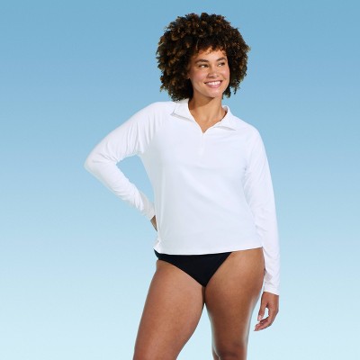Lands' End Women's Quarter Zip Rash Guard