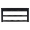 HDZNVF Stylish Entryway Console Table with 4 Drawers and 2 Shelves, Black - 4 of 4