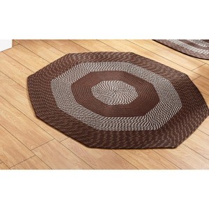 Newport Braid Collection 100% Polypropylene Stripe Pattern Reversible Indoor Utility Rug - Better Trends - 1 of 3