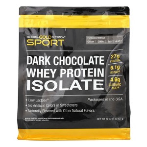 California Gold Nutrition Sport, Whey Protein Isolate, Dark Chocolate , 2 lb (907 g) - 1 of 3
