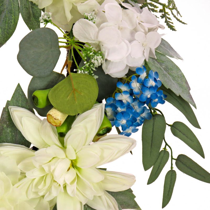 24" Artificial Dahlia, Peony, and Hydrangea Spring Wreath - National Tree Company, 3 of 4