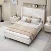 Queen Size Bed Frame with 55.5" High Back Upholstered Headboard for Bedroom or Apartment - 3 of 4