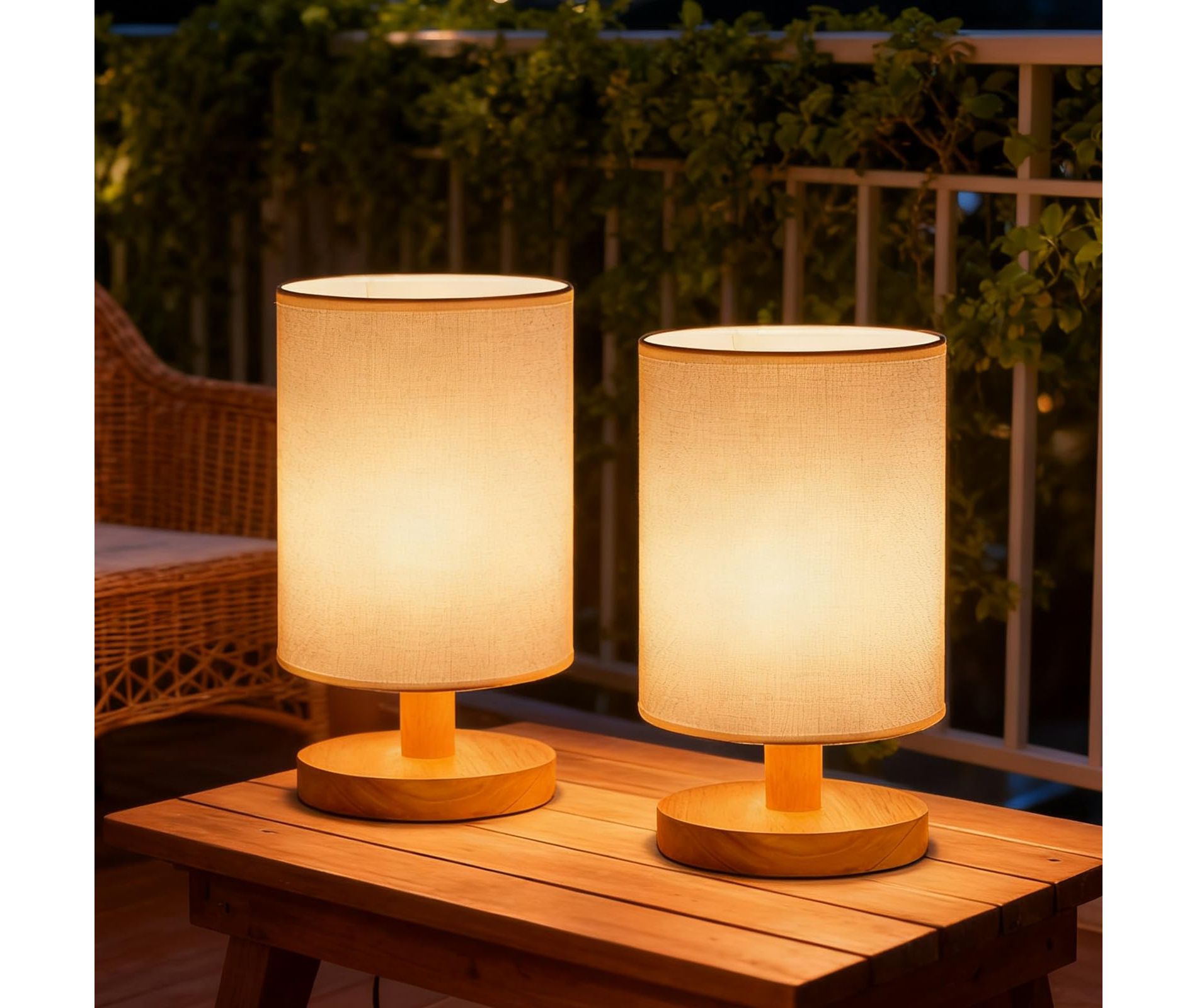 Angel Sar 2 Pack Table Lamps, Bedside Nightstand Lamps, Warm 3000K LED Desk Lights for Bedroom Living Room Office Dorm