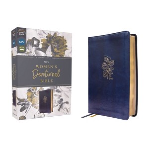 Niv, Women's Devotional Bible (by Women, for Women), Leathersoft, Navy, Comfort Print - by  Zondervan (Leather Bound) - 1 of 1