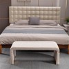 43.31"New Boucle Fabric Loveseat Ottoman Footstool Bedroom Bench Shoe Bench With Gold Metal Legs,Ivory - 4 of 4