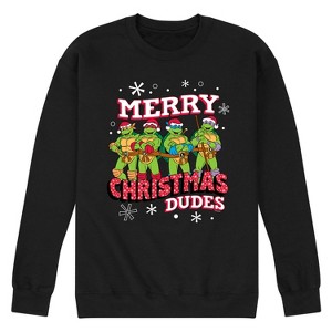 Men's - Teenage Mutant Ninja Turtles - Merry Christmas Dude Graphic Fleece Sweatshirt - 1 of 4