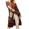 Women's Aztec Print Open Front Cardigan - mystree - 3 of 4
