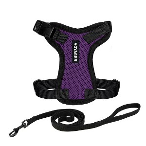 Step-in Lock Adjustable Cat Harness w. Cat Leash Combo Set with Neoprene Handle 5ft - Small, Medium and Large Breed Cats - 1 of 4