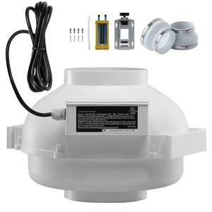 VEVOR 6 to 4.5 inch Radon Fan Installation Kit, Quiet 380CFM Radon Mitigation Fan System Kit with 2 Couplers, Pressure Indicator, White - 1 of 4