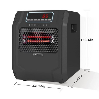 VOLTORB Black Portable Electric Space Heater with LED Display and Remote Control